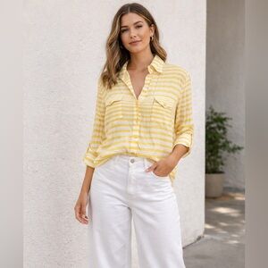 Yellow Striped Button Down Shirt
